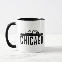 My Town Chicago City Skyline Old-Stripe Silhouette