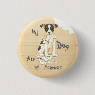 My Toy Fox Terrier Ate my Homework 3 Cm Round Badge