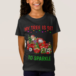 My Tree Is Set To Sparkle Three Gnomes In Red Truc T-Shirt