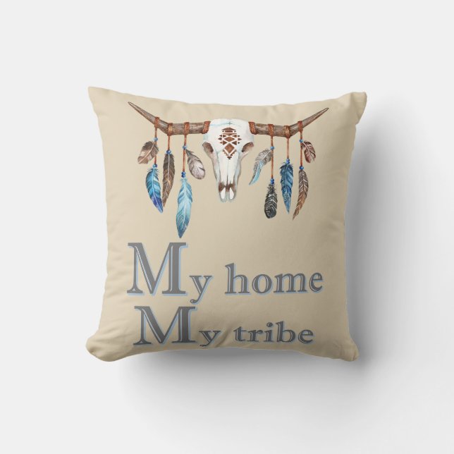 My Tribe Boho Skull Cushion (Front)