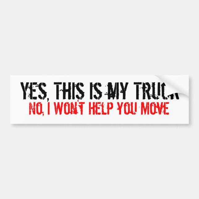 My Truck Bumper Sticker (Front)
