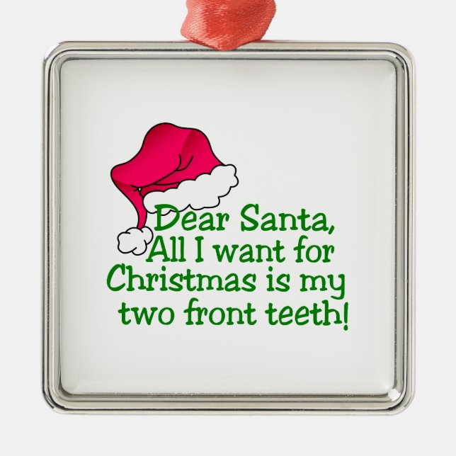 My Two Front Teeth! Metal Tree Decoration (Front)