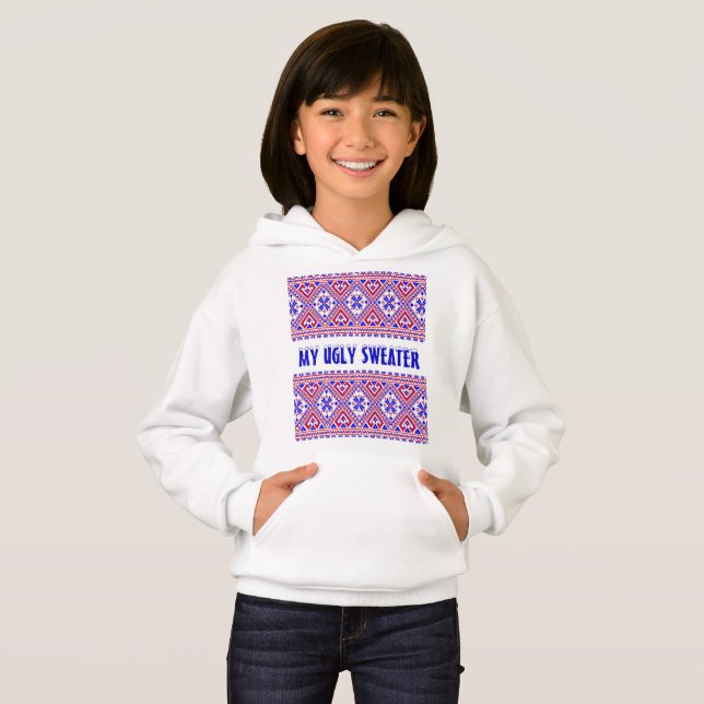 MY UGLY SWEATER Personalised Xmas Girls Pullover (Front Full)