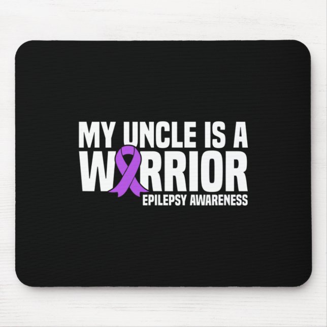 My Uncle is a Warrior Purple Ribbon Epilepsy Aware Mouse Pad (Front)