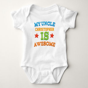 My Uncle Is Awesome personalised nephew Baby Bodysuit