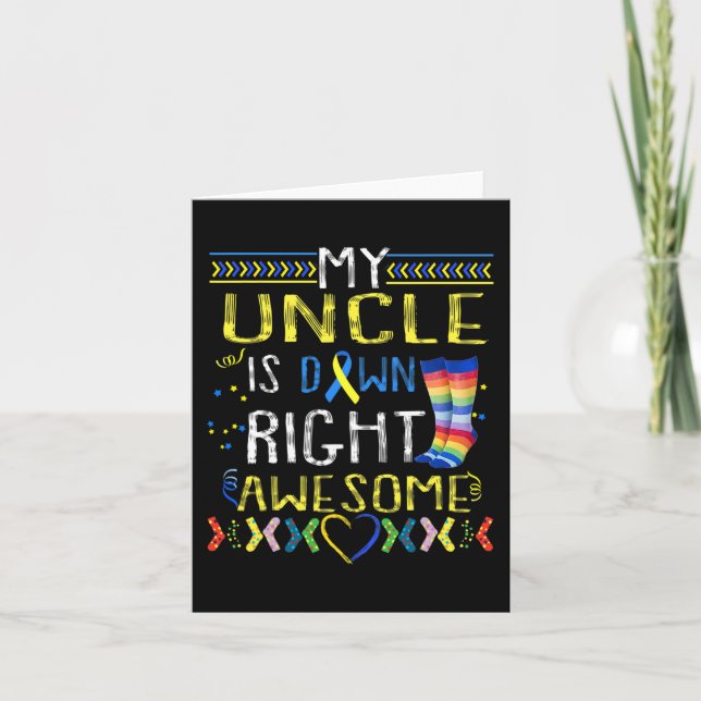My Uncle Is Down Right Awesome Down Syndrome Aware Card (Front)