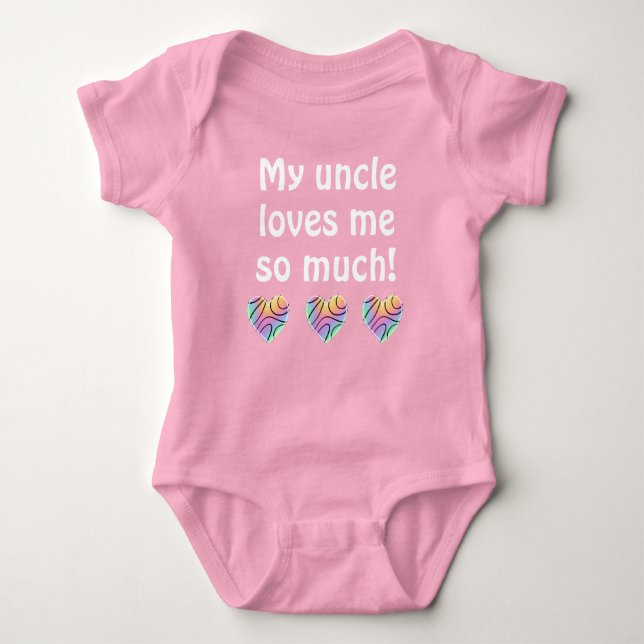 My Uncle Loves Me Baby Bodysuit (Front)