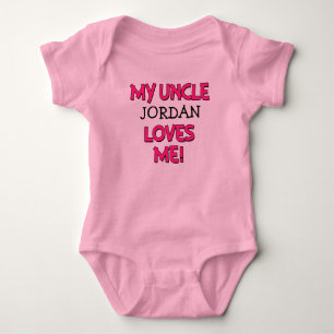 My Uncle Loves Me, Custom niece shirt, baby girl Bodysuit