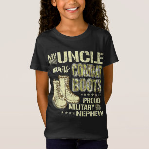 My Uncle Wears Combat Boots Dog Tags Proud Militar T-Shirt