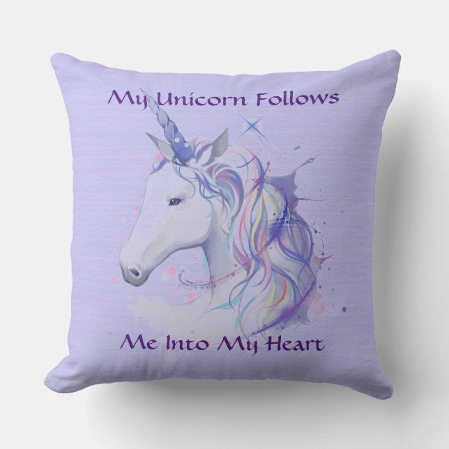My Unicorn Purple Pastel Pillow (Front)
