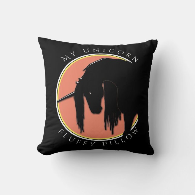 My Unicorn (yellow/salmon) Cushion (Front)