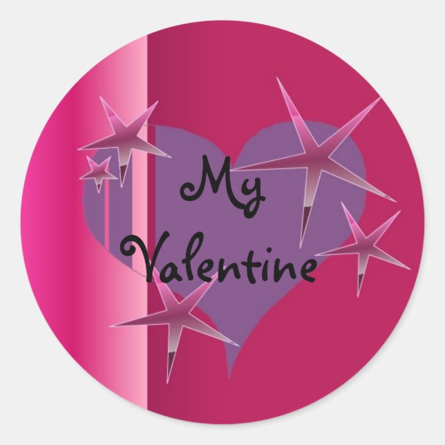 My Valentine Classic Round Sticker (Front)