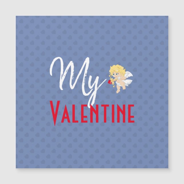 My Valentine Cupid Hearts Magnetic (Front)