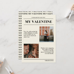 My Valentine Customizable Newspaper Photos Invitation