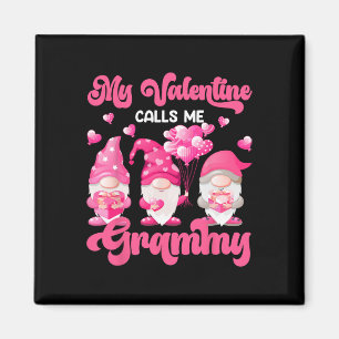 My Valentine Days Calls Me Grammy Pink Gnomies Hea Magnet