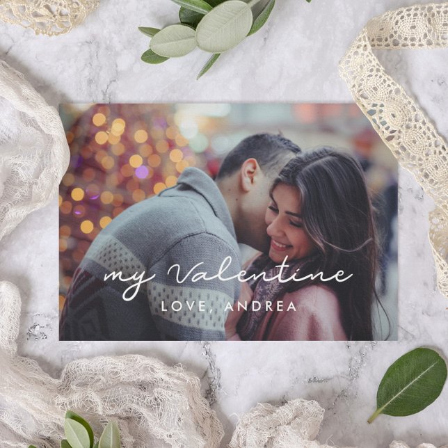 My Valentine elegant Valentine's day photo card (Creator Uploaded)