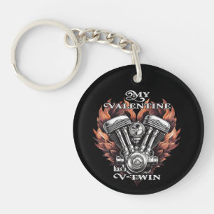 My Valentine has a V-Twin, Biker Key Ring