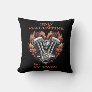 My Valentine has a V-Twin, Biker style Cushion