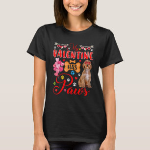 My Valentine Has Paws Cute Cockapoo Sunglasses Hea T-Shirt