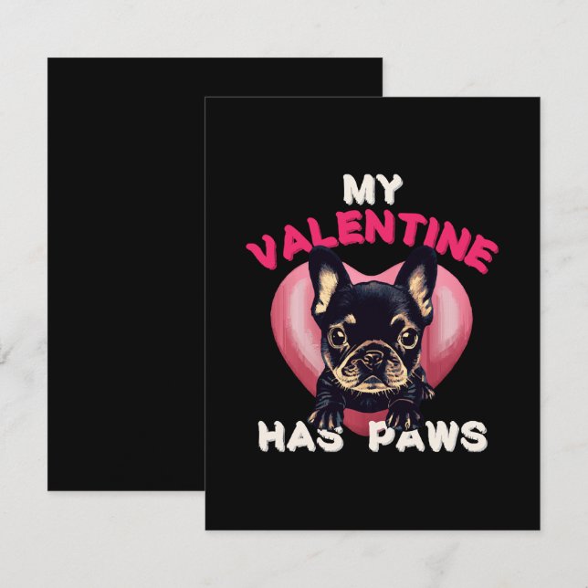 My Valentine has Paws dog lover Card (Front/Back)
