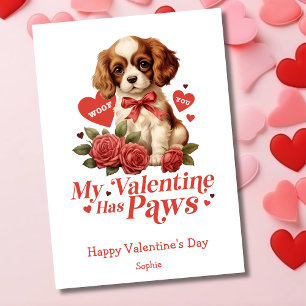 My Valentine has paws vintage Valentines Day Holiday Card