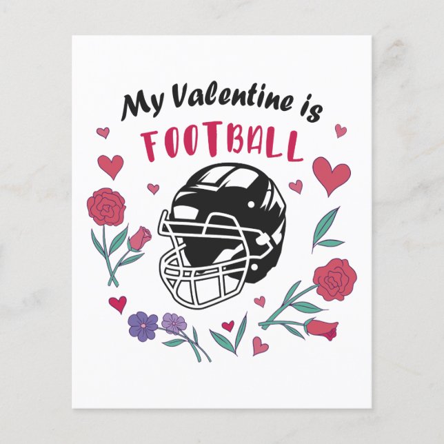 My Valentine is Football Business Card Napkins (Front)