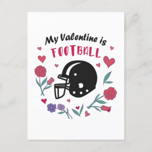 My Valentine is Football Invitation Postcard