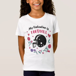 My Valentine is Football Invitation Postcard T-Shi T-Shirt