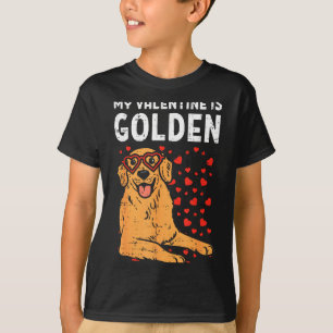 My Valentine Is Golden Retriever Valentines Day Pe T-Shirt