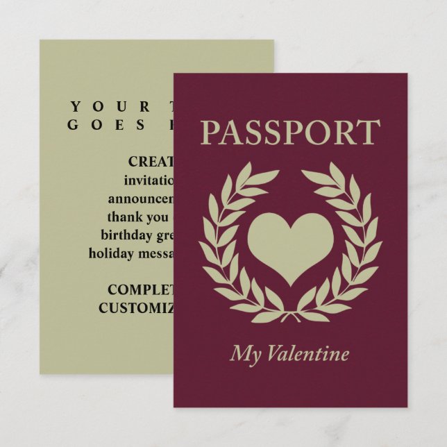 my valentine passport invitation (Front/Back)