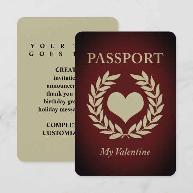 my valentine passport invitation (Front/Back)
