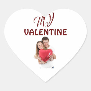 My Valentine Personalised Photo T-Shirt Heart Sticker