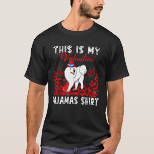 My Valentine Pyjamas Shirt Floral Samoyed Wearing
