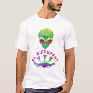 My Vibe Be Different – Alien & Spaceship Design T-Shirt
