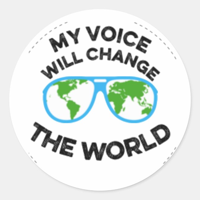 My Voice Will Change The World Stickers for School (Front)
