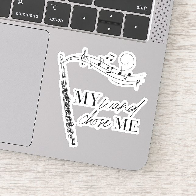 My Wand Chose Me Flute Black & White Quote (Detail)