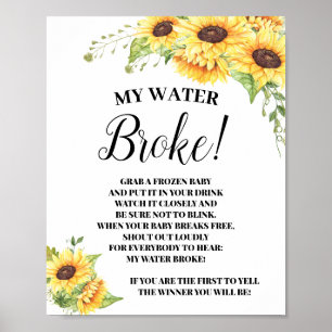 My Water Broke game sign Baby shower