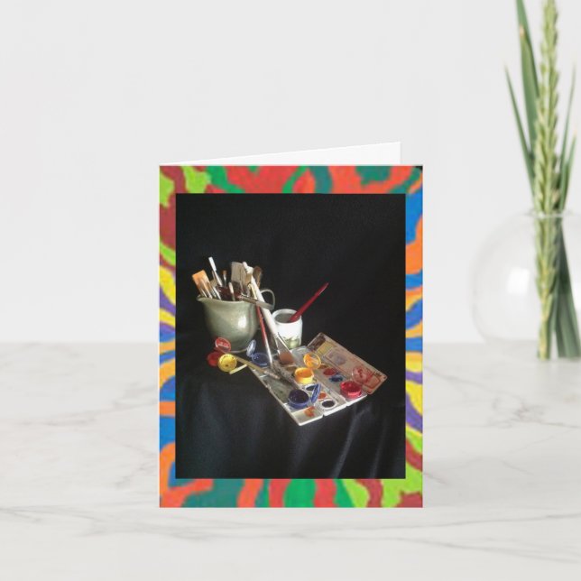 My Watercolor Palette of the primary colours Card (Front)