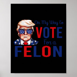 My Way To Vote For A Felon Funny Quote President 2 Poster