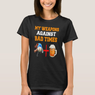 My Weapons Against Bad Times Beer And Baseball De T-Shirt