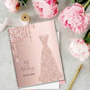 My wedding rose gold glitter drips bride 2023 planner