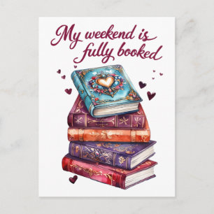 My weekend is fully booked postcard