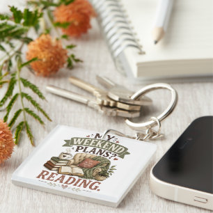 My Weekend Plans Reading Book Lover Cosy Reading  Key Ring