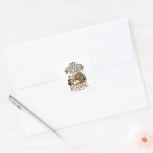 My Weekend Plans Reading Book Lover Cosy Reading Square Sticker