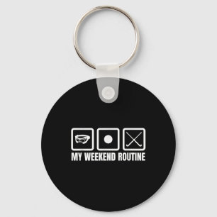 My Weekend Routine Field Hockey Player Key Ring