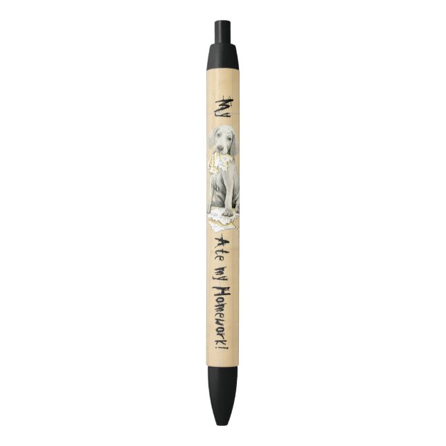 My Weimaraner Ate my Homework Black Ink Pen (Front Vertical)