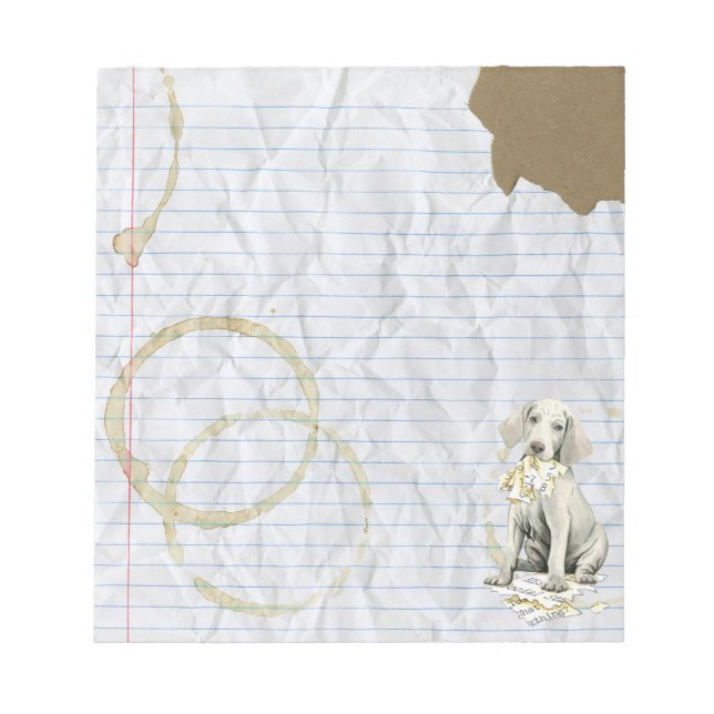 My Weimaraner Ate My Lesson Plan Notepad (Front)