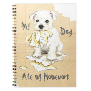 My Westie Ate My Homework Spiral Notebook