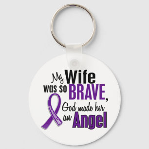 My Wife Is An Angel Pancreatic Cancer Key Ring