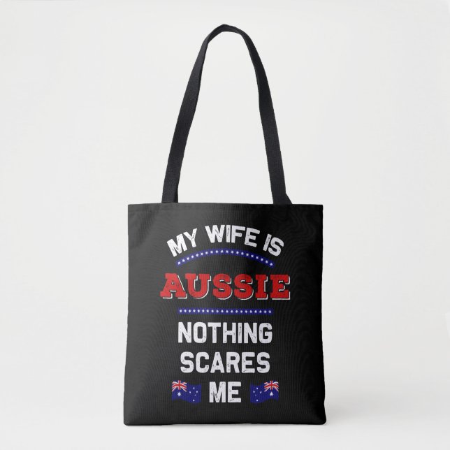 My Wife is Aussie Down Under Monarchy Australian  Tote Bag (Front)